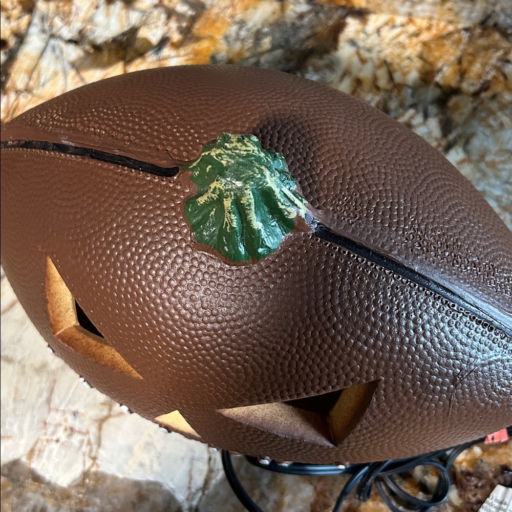 Vintage Football Light Up Jack O Lantern Pumpkin Halloween Blow Mold - Picture 6 of 10